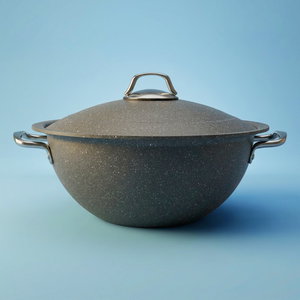 قدر طبخ جرانيت هاشفير، 32 سم، بيد استيل - رمادي product image