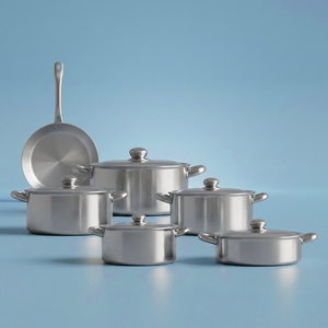 طقم قدور ألمنيوم روبوست، 11 قطعة - فضي product image