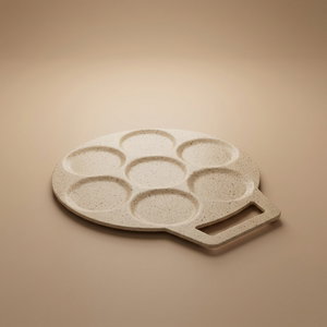 صاج جرانيت كريب مسطح روكي، 30 سم، 7 خانات، سماكة 5 مم - بيج product image