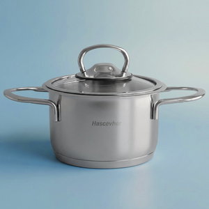 قدر استيل غطاء زجاج هاشفير، 900 مل، 14 سم - فضي product image