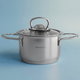 HASCEVHER Steel Pot with Glass Cover, 900 ml, 14 cm, Turkish - Silver product image 1