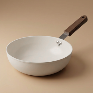 مقلاة جرانيت تورنادو، 24سم، غميق، يد خشب - بيج product image