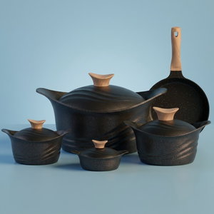 طقم قدور تيتانيوم جرانيت نيوكلاين، 9 قطع - أسود product image