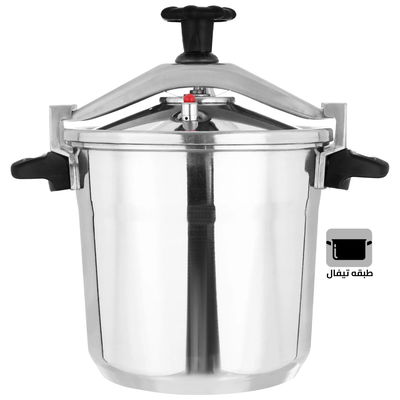 Al Saif Gallery Al Asouf Aluminum Storm Pressure Cooker, Tefal Non-Adhesive Layer, 10L - Silver product image 1