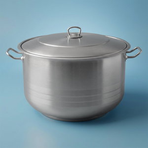 Al Saif Gallery steel pot, 40 x 26 cm, side handles - silver product image