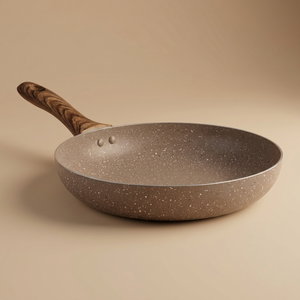 طاوة جرانيت روكي، 28 سم، يد خشب - بني product image