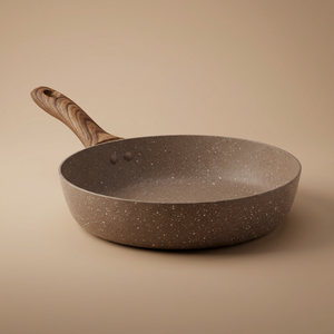 طاوة جرانيت روكي، 24 سم، عميق، يد خشب - بني product image