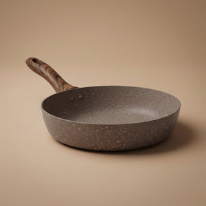 طاوة جرانيت روكي، 28 سم، عميق، يد خشب - بني product image