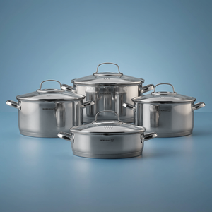 طقم قدور ستانلس ستيل استيما كوركماز، 8 قطع - فضي product image