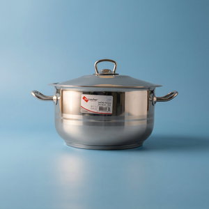 Al Saif Gallery steel pot, 14 x 24 cm, side handles - silver product image