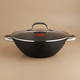 مقلاة تيفال كوين روبي، 32 سم، غطاء زجاج - أسود فضي product image 1