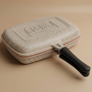 طاوة جرانيت بوجهين فاليز، 34 سم، مستطيلة - بيج product image
