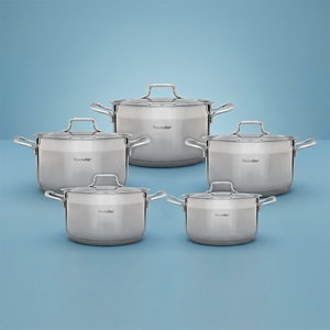 طقم قدور استيل هاشفير، 10 قطع - فضي product image