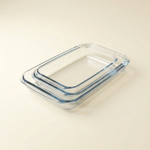 Set of glass oven trays with a metal holder, Max Glass, 3 pieces, rectangular - transparent product image