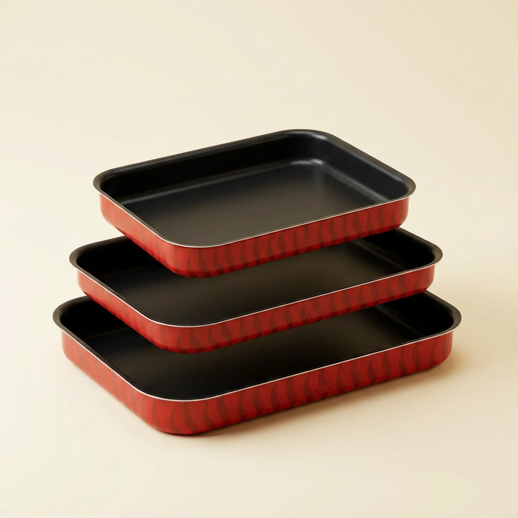 Tefal Oven Tray Set, 3 Pieces - Red
