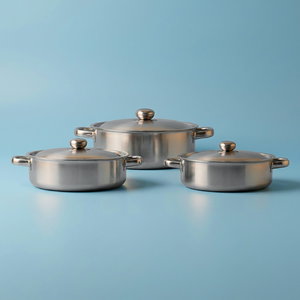 طقم قدور ألومنيوم روبوست، 6 قطع - فضي product image