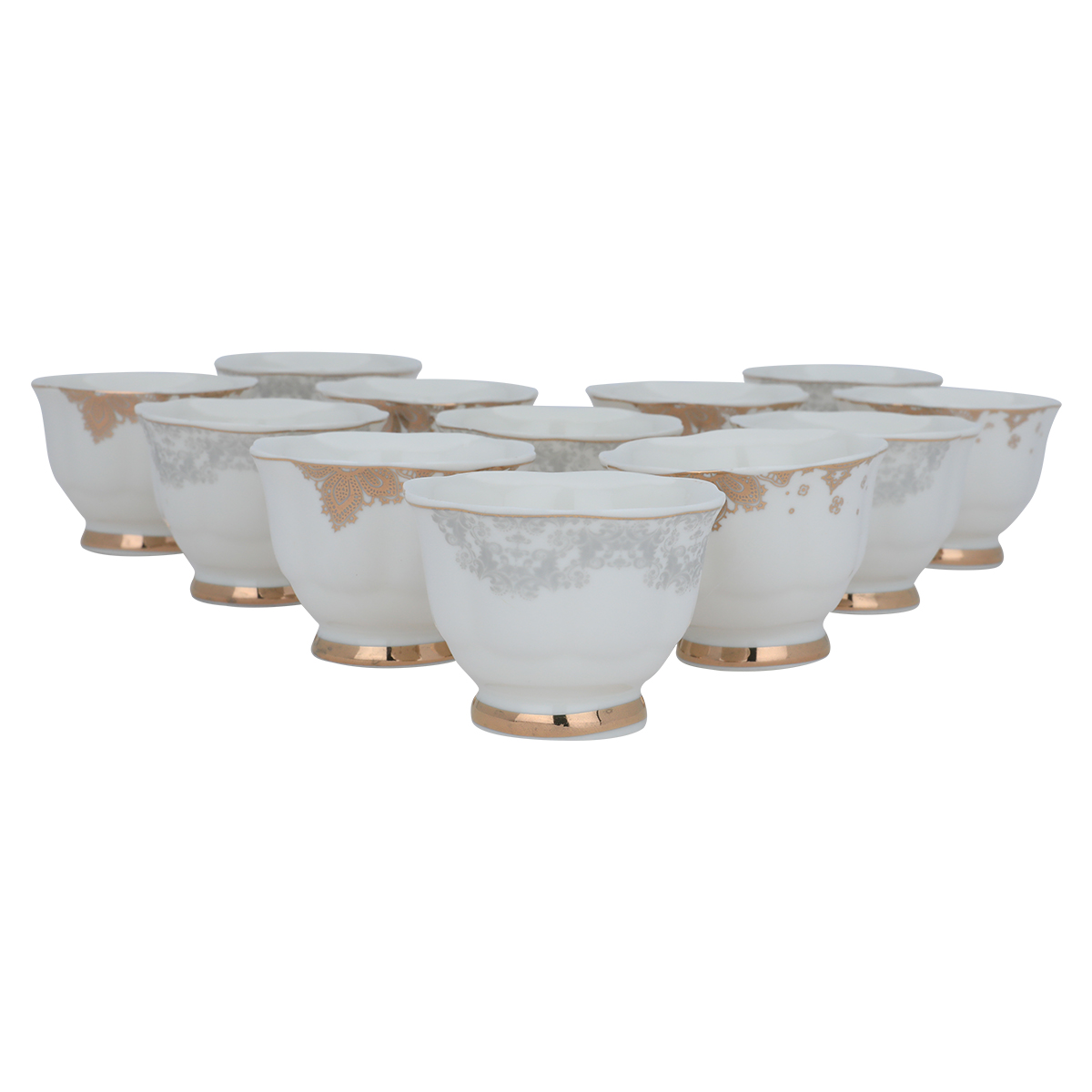 Al Saif Gallery Porcelain Cup Set, 12 Pieces, 100 Ml - White product image 3