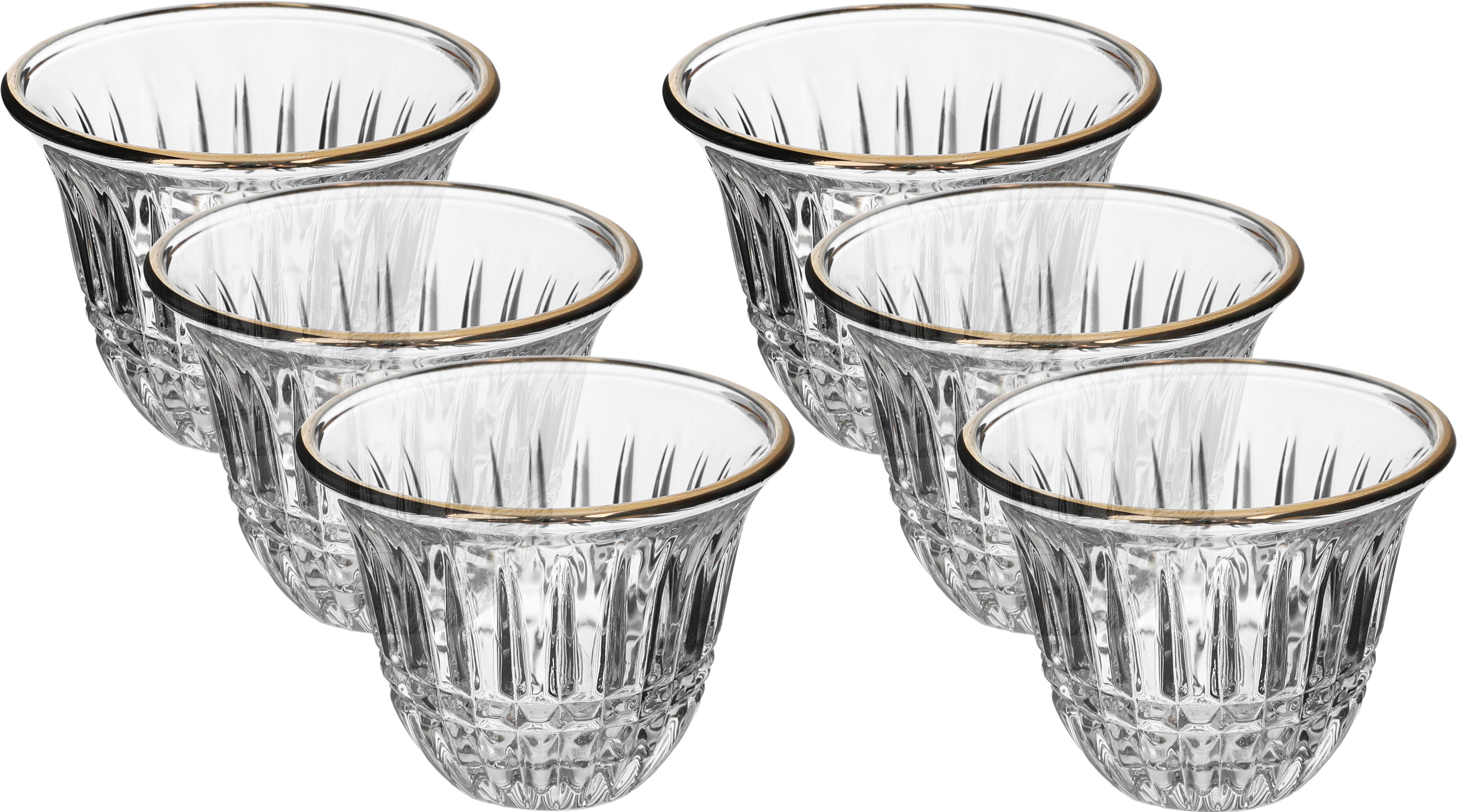 طقم فناجين قهوة زجاج السيف غاليري، 6 قطع - ابيض product image 1
