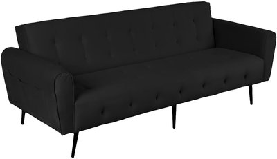 كنبة سرير مونتيلا خشب سويدي باك كومفورت، 190x70x90 سم، قماش مخمل - أسود product image 1