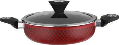 طقم قدور تيفال رد فلام، 9 قطع، غطاء زجاج - أحمر أسود product image 8