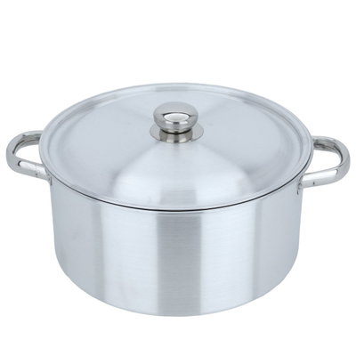 Robust aluminum pot with lid and handles, 30 cm, round - silver product image 3