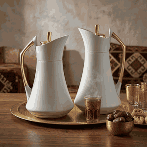 طقم ترامس كارما السيف غاليري، قطعتين، 0.7 / 1 لتر، حافظة داخلية زجاج حراري، هيكل خارجي استيل - رمادي فاتح product image 2