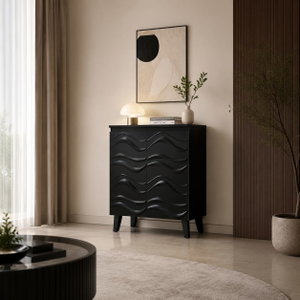 Modern MDF wooden buffet, 95×76×34 cm - Black product image