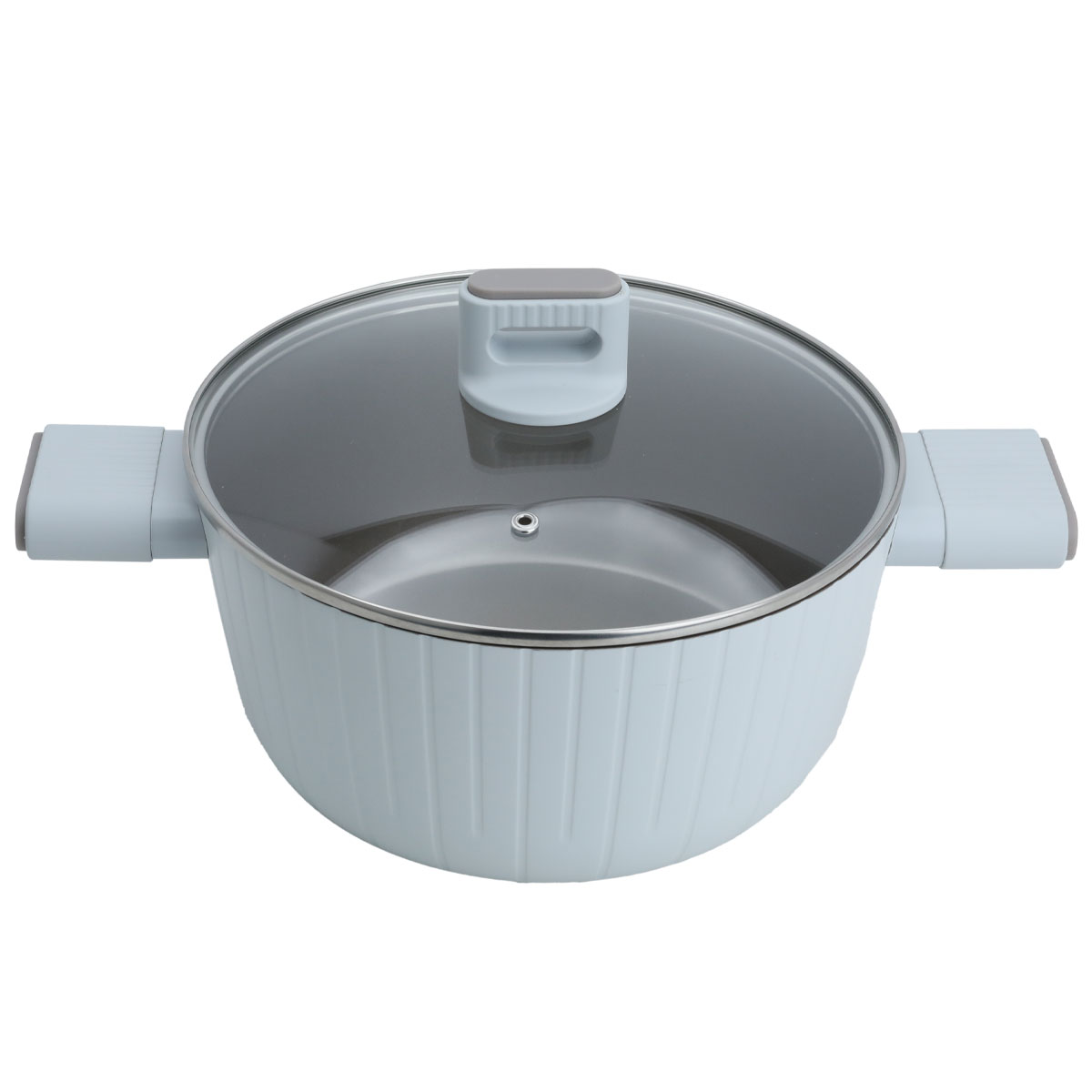 طقم قدور المونيوم بغطاء زجاج روبوست، 9 قطع - رمادي product image 2