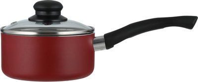 Mr.Cook Teflon Casserole, 16 cm, Black Handle, Glass Lid - Red product image 3