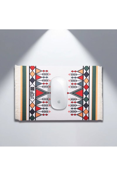 طقم ماوس باد وكيبورد على شكل سجاد مطاط سجادتي، 3 قطع، نقوش عسيرية - متعدد الالوان product image 3