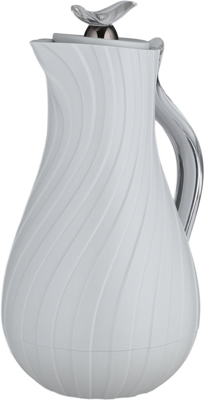 Glory Layal Thermos, 1 Liter, Glass Interior, Transparent Handle, Push-Button Lid - Light Gray product image 4