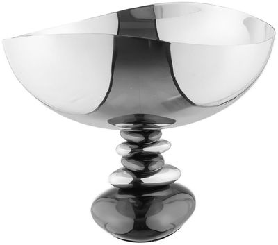 AlSaif Gallery Stainless Steel Serving Platter, 26 x 24 x 20 cm - Silver Black product image 2