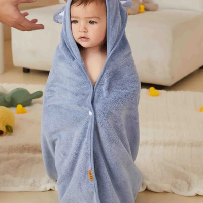 منشفة رضيع كورال فليس ريفي، 85×85 سم - بترولي ازرق product image 15