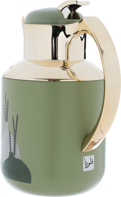 Al Saif Gallery Florya Pro thermos set, 1/0.5 liter, 2 pieces, thermal glass inner container, steel outer shell - light green product image 4