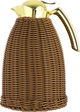 Timeless rattan thermos, 1.5 liters, golden handle, thermal glass inner container, plastic outer shell - brown product image 1