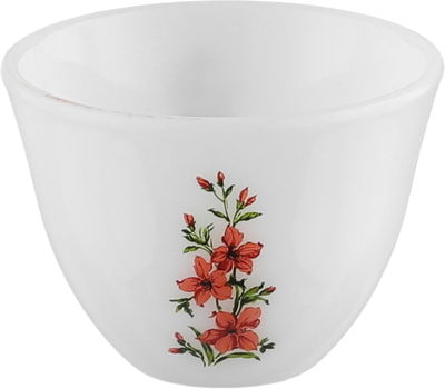 Al Saif Plus Porcelain Arabic Coffee Cup Set, 12 Pieces, Rose Pattern - White product image 2