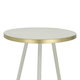 Al Saif Gallery steel table, 36x36x62 cm, round, golden edge, three legs - light beige product image 2
