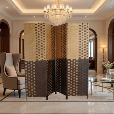 فاصل للغرف خشب الخيزران، 5×200×180 سم، 4 الواح - بني بيج product image 1