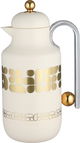 Al Saif Gallery Kkozami Thermos, 1 Liter, Glass Interior, Transparent Handle, Push-Button Lid - Cream Gold product image 1