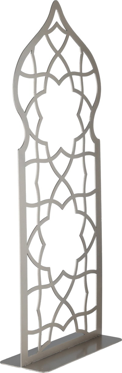 Decorative stand with Islamic pattern, steel, 21.5x8x50 cm - Beige product image 3