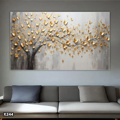 لوحة جدارية كانفس طباعة، 200×100 سم، اطار ذهبي - متعدد الالوان product image 1