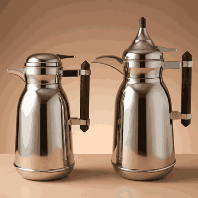 طقم ترامس شهد السيف غاليري، قطعتين، 1/ 0.75 لتر، حافظة داخلية زجاج حراري - فضي product image 1