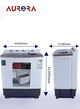 Aurora AR-11TTH Semi-Automatic Washing Machine, 10 kg, Twin Tub, 1100 RPM - White product image 5