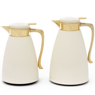 طقم ترامس سديم السيف غاليري، 1/0.7 لتر، يد ذهبي، قطعتين، حافظة داخلية زجاج حراري - بيج product image 1