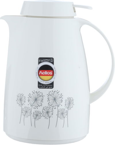 Helios thermos, 1 liter, glass inner container, plastic outer shell - white product image 1