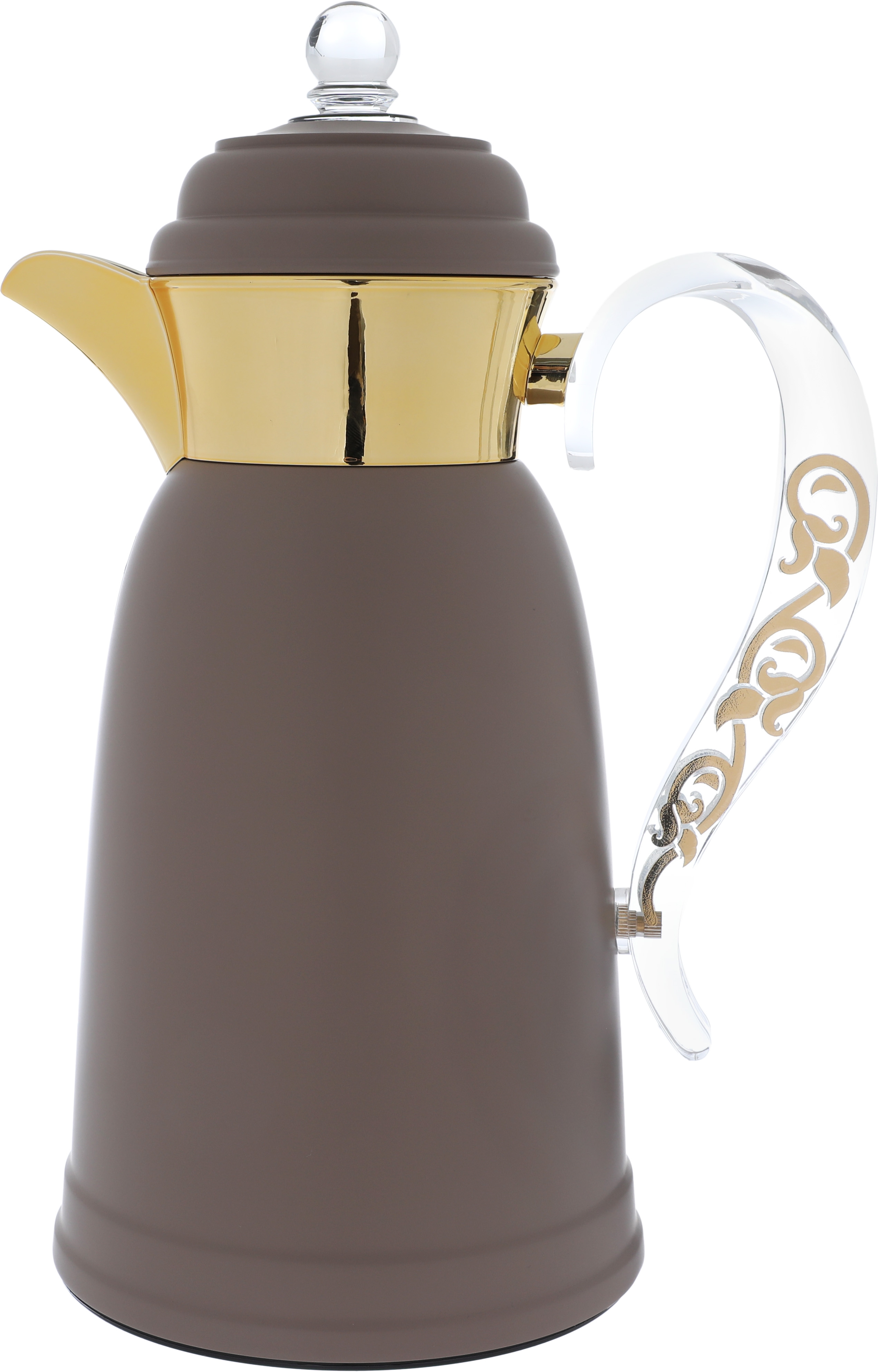 Al Saif Gallery Qamar thermos set, 1 liter, thermal glass inner container, steel outer shell - Cappuccino product image 2