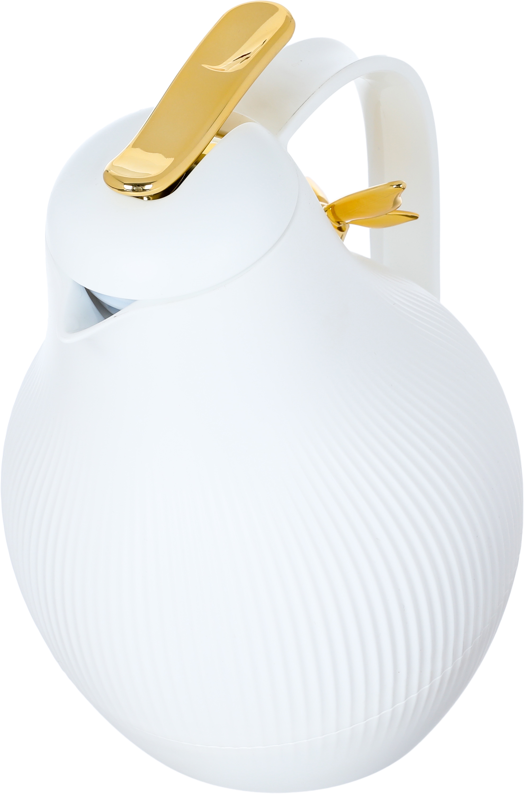 Dora Al Saif Gallery thermos, 1 liter, with golden butterfly, thermal glass inner shell, plastic outer shell - white product image 3