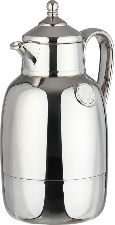 Lalooza Bran Thermos Set, 0.7/1 Liter, Glass Interior, Push-Button Lid - Shiny Silver product image 4