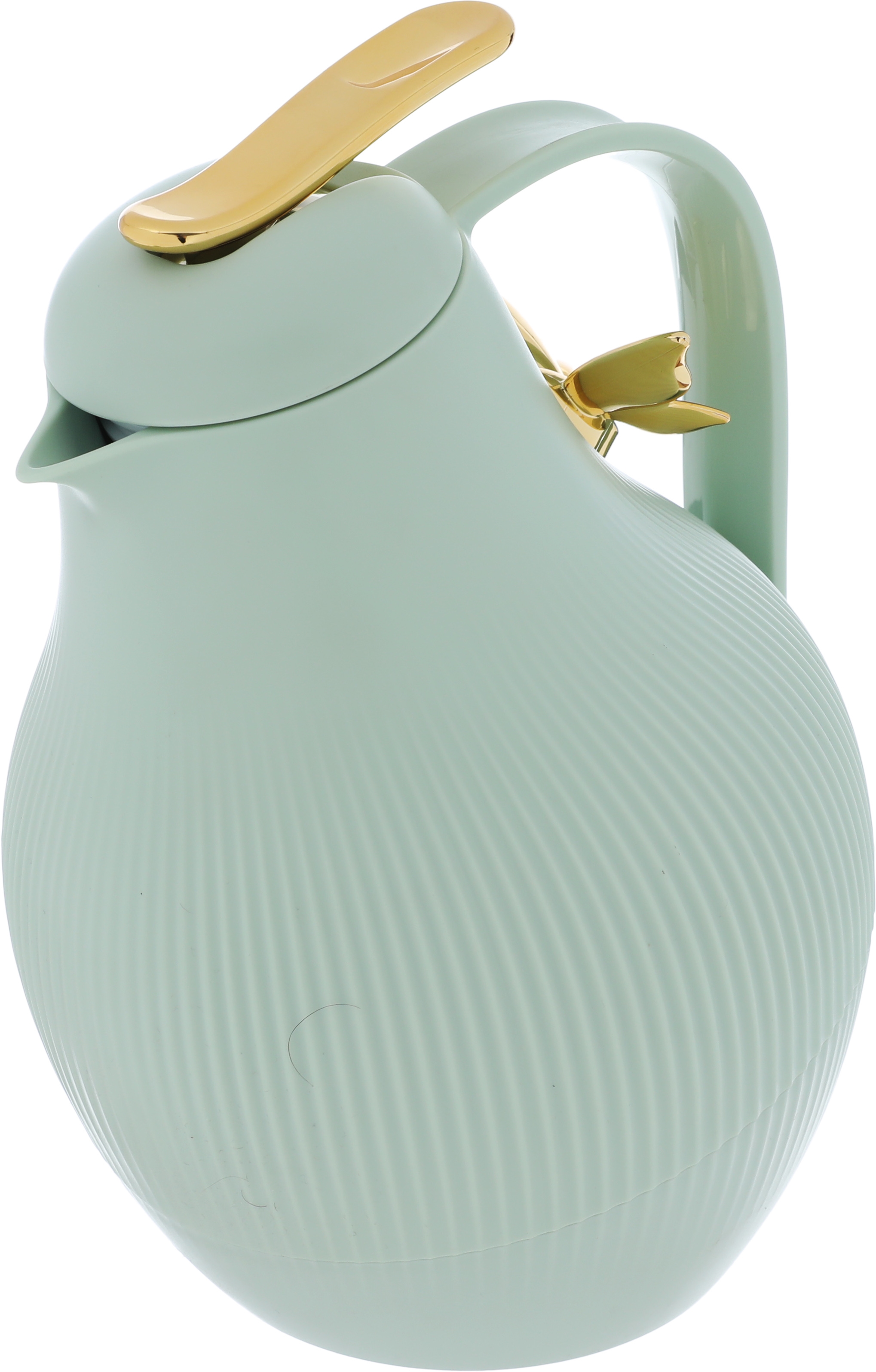 Al Saif Gallery Dora thermos, 1.5 liters, golden butterfly, thermal glass inner shell, plastic outer shell - light green product image 3
