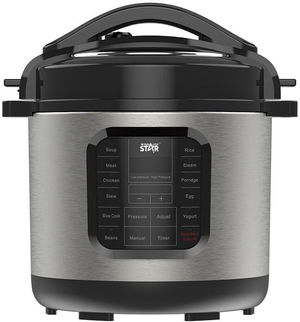 قدر ضغط كهربائي ويننج ستار، 8 لتر، 1300 واط، 14 وظيفة، ST-9314 - فضي اسود product image